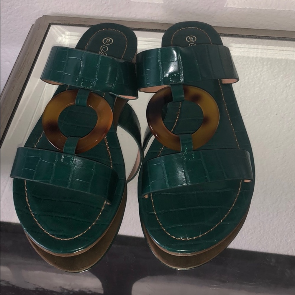 Green sandals